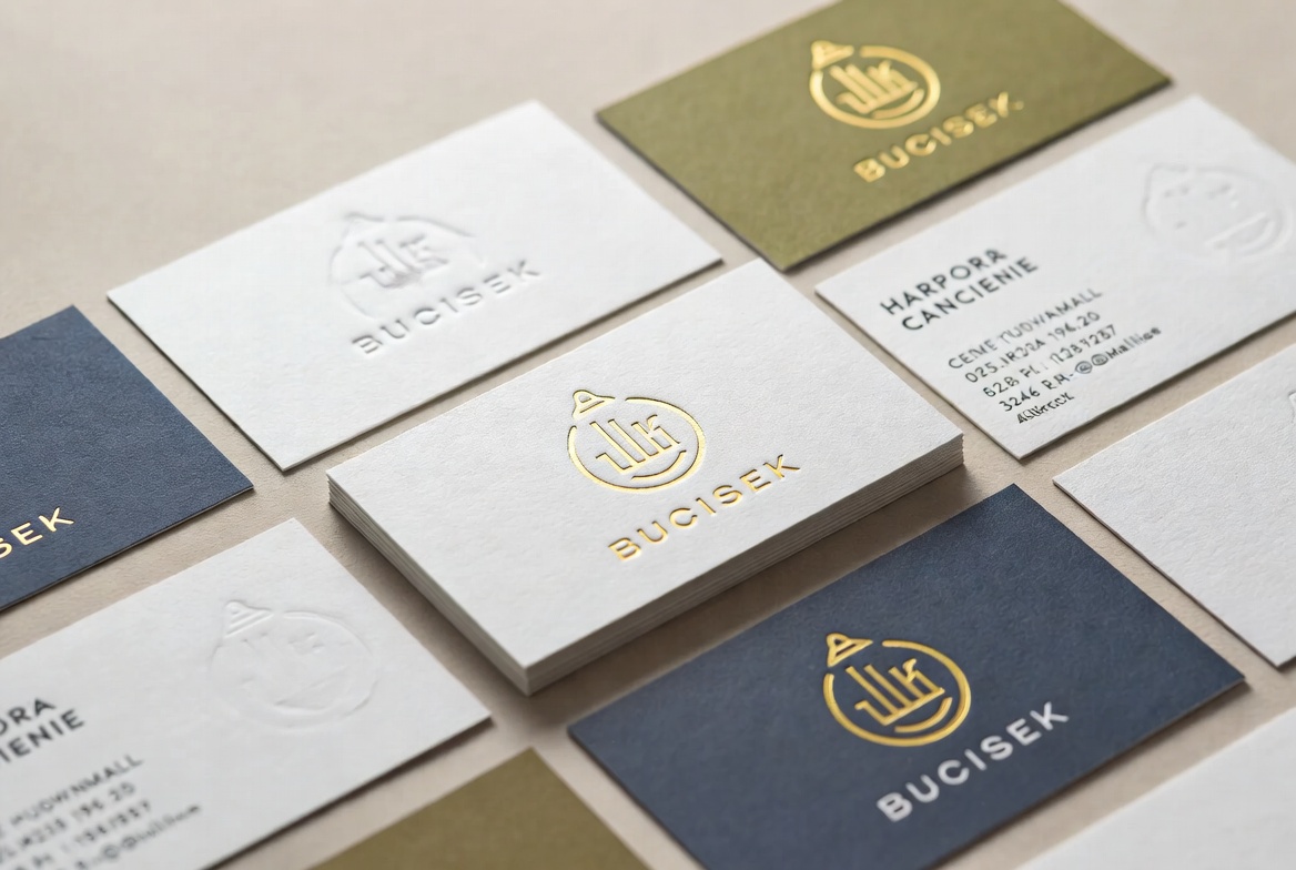 επαγγελματική κάρτα ανάγλυφη γκοφρέ μαζί με εκτυπωση