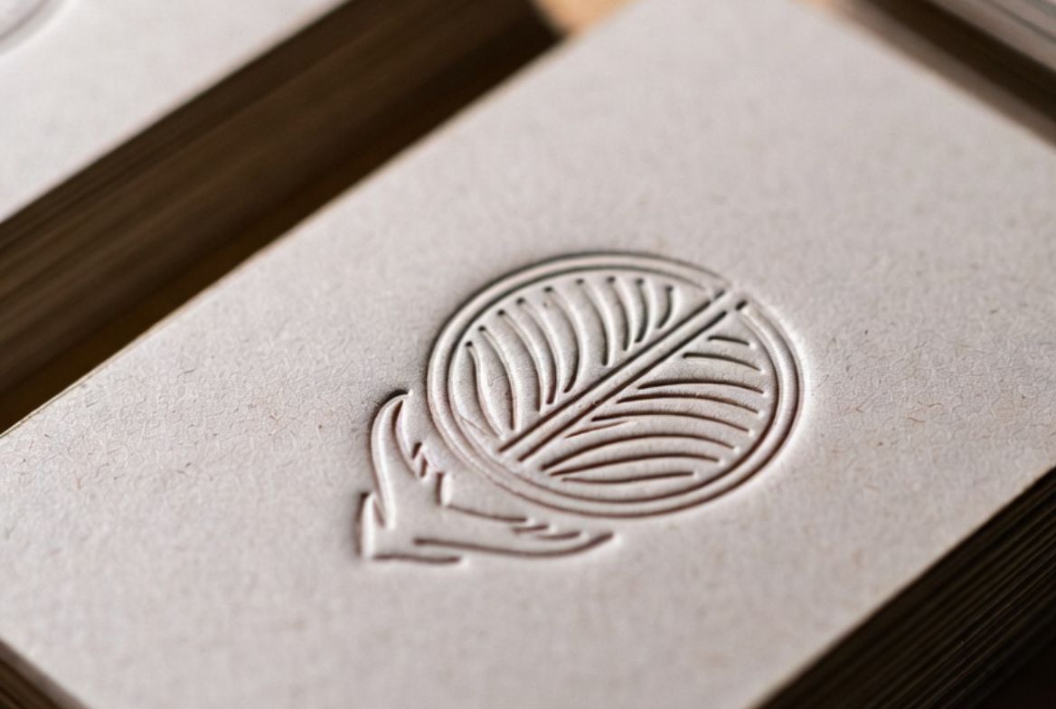 Κάρτα με letterpress στο λογότυπο χωρίς εκτύπωση
