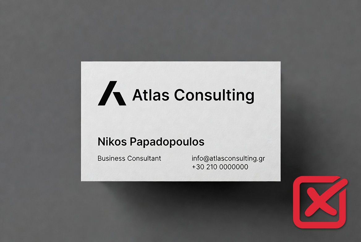 λάθος σχεδιασμός επαγγελματικής κάρτας