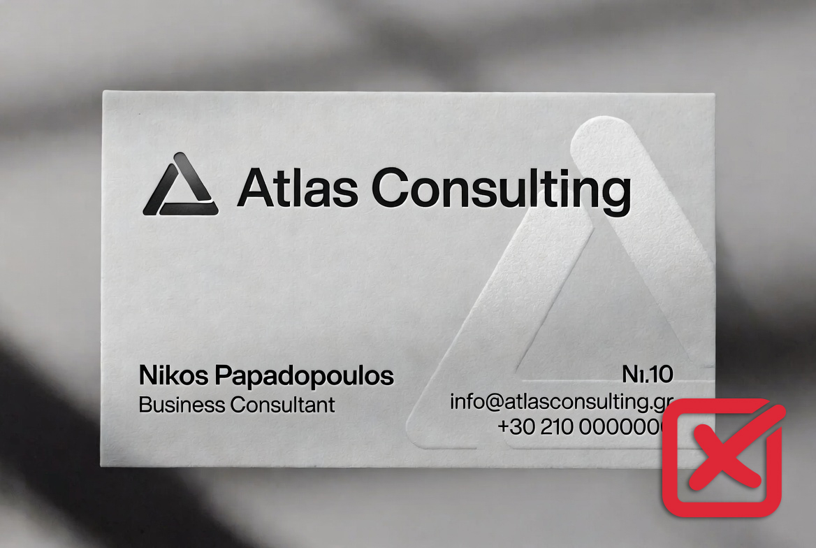 λάθος σχεδιασμός επαγγελματικής κάρτας