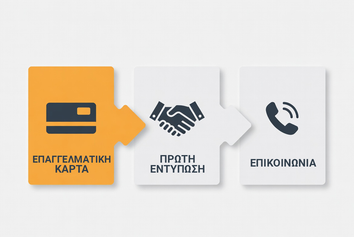 Infographic επαγγελματικής κάρτας – επαγγελματική κάρτα, πρώτη εντύπωση και επικοινωνία