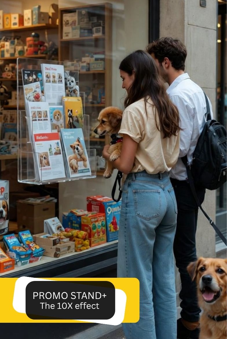 stand για τα φυλλαδια έξω από pet shop