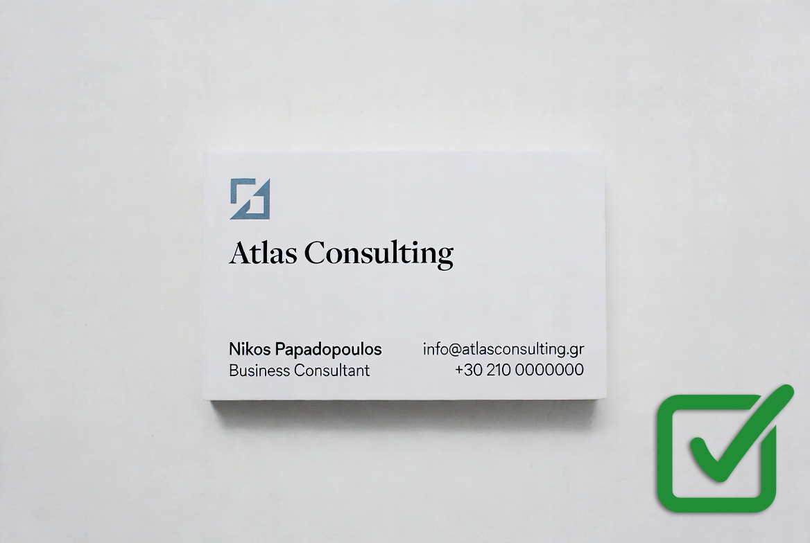 σωστός σχεδιασμός επαγγελματικής κάρτας