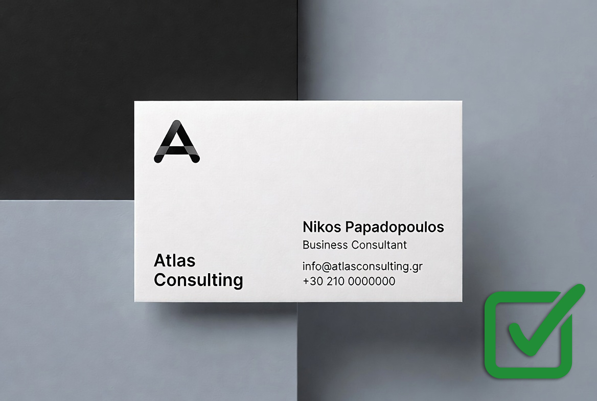 σωστός σχεδιασμός επαγγελματικής κάρτας
