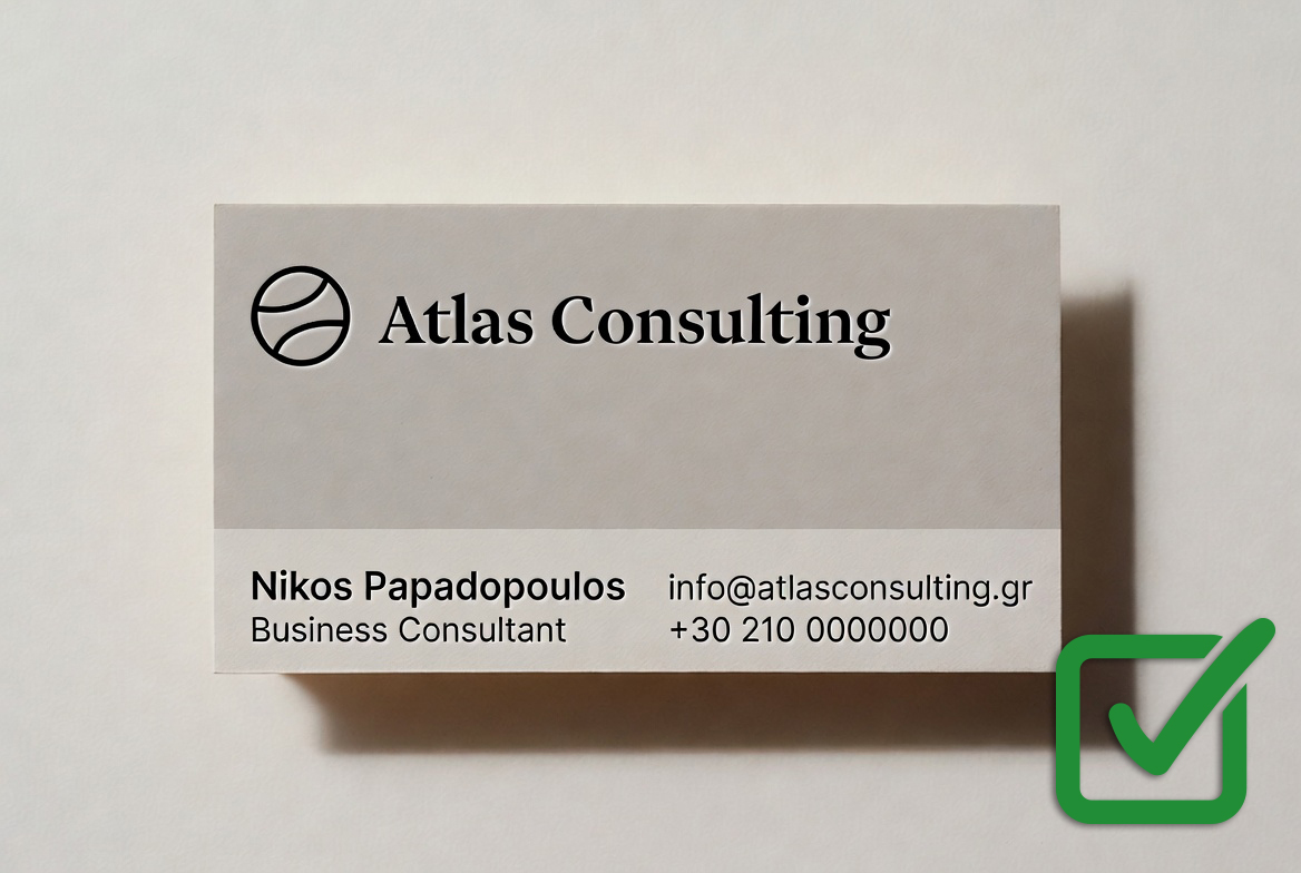 σωστός σχεδιασμός επαγγελματικής κάρτας